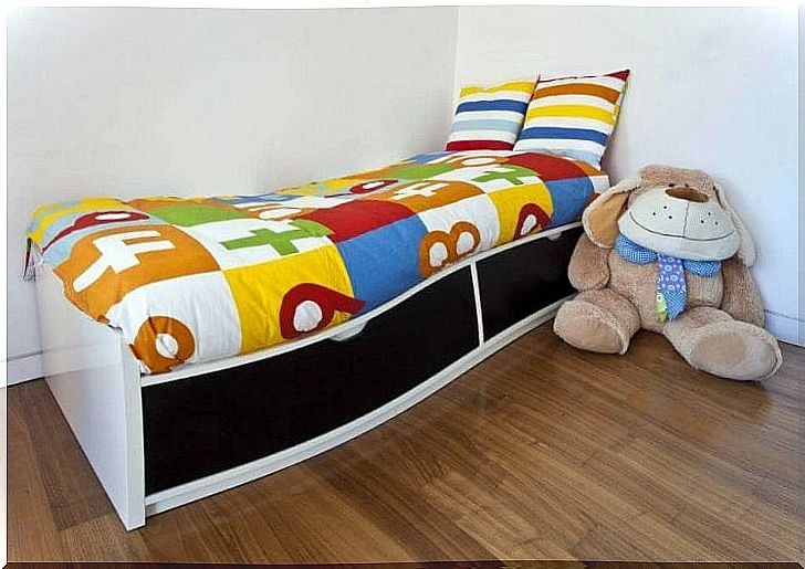 modular beds for storage in the children's room