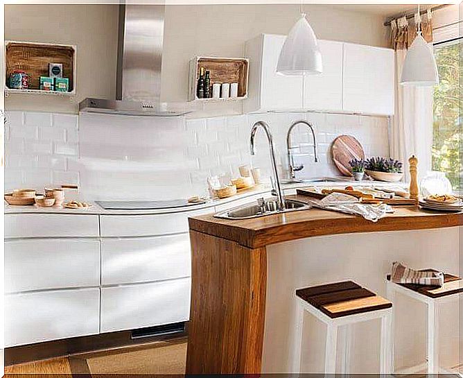 decorate a small kitchen with light tones