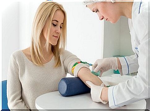 woman taking a blood test to check her iron level