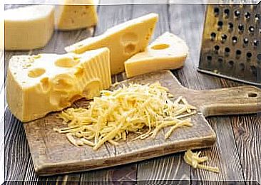 Grated cheese.