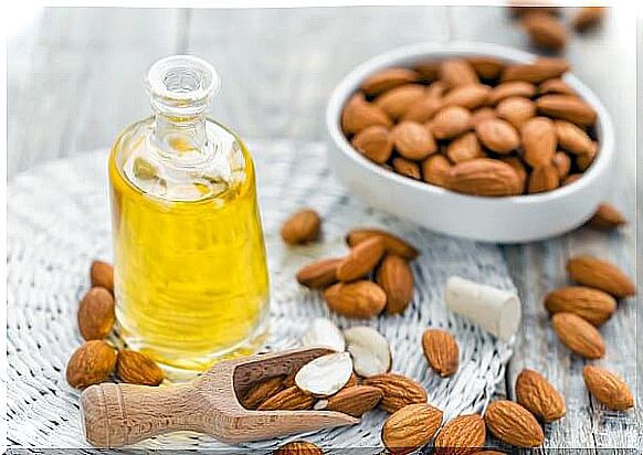 Moisturize dry skin with almond oil.