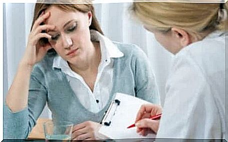 A woman at the doctor.