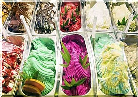 Colorful ice cream.